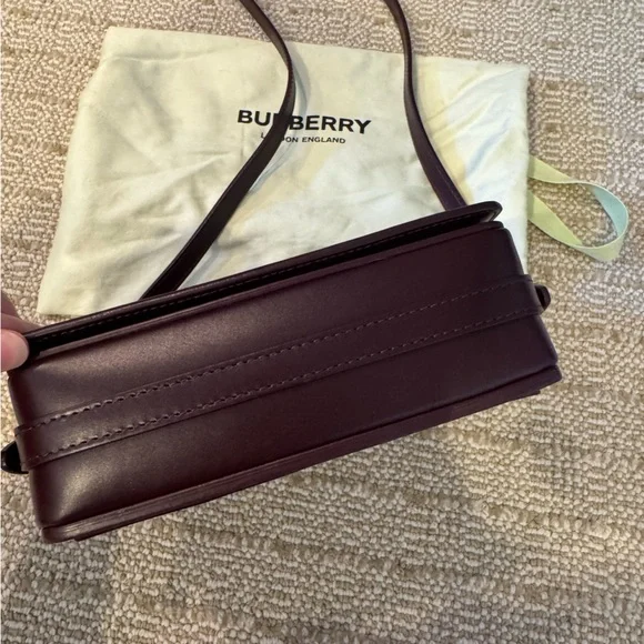 Burberry Small Leather Dark Purple Grace Bag - Picture 6 of 8